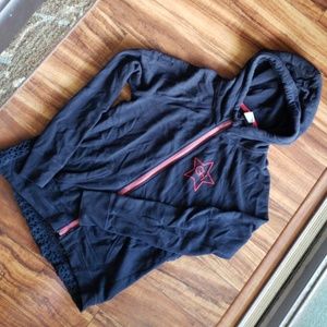 Hooded zippered sweater